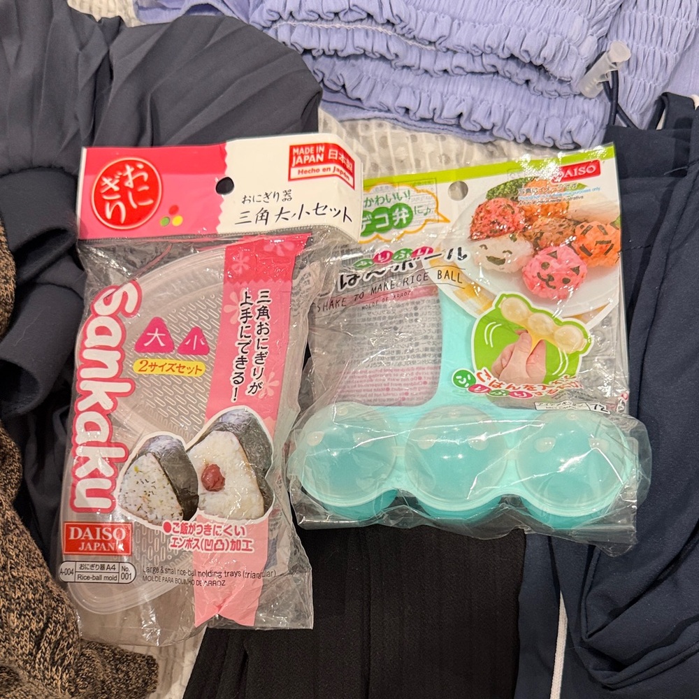 Daiso Aqua Blue and Clear Onigiri & Rice Ball Molds